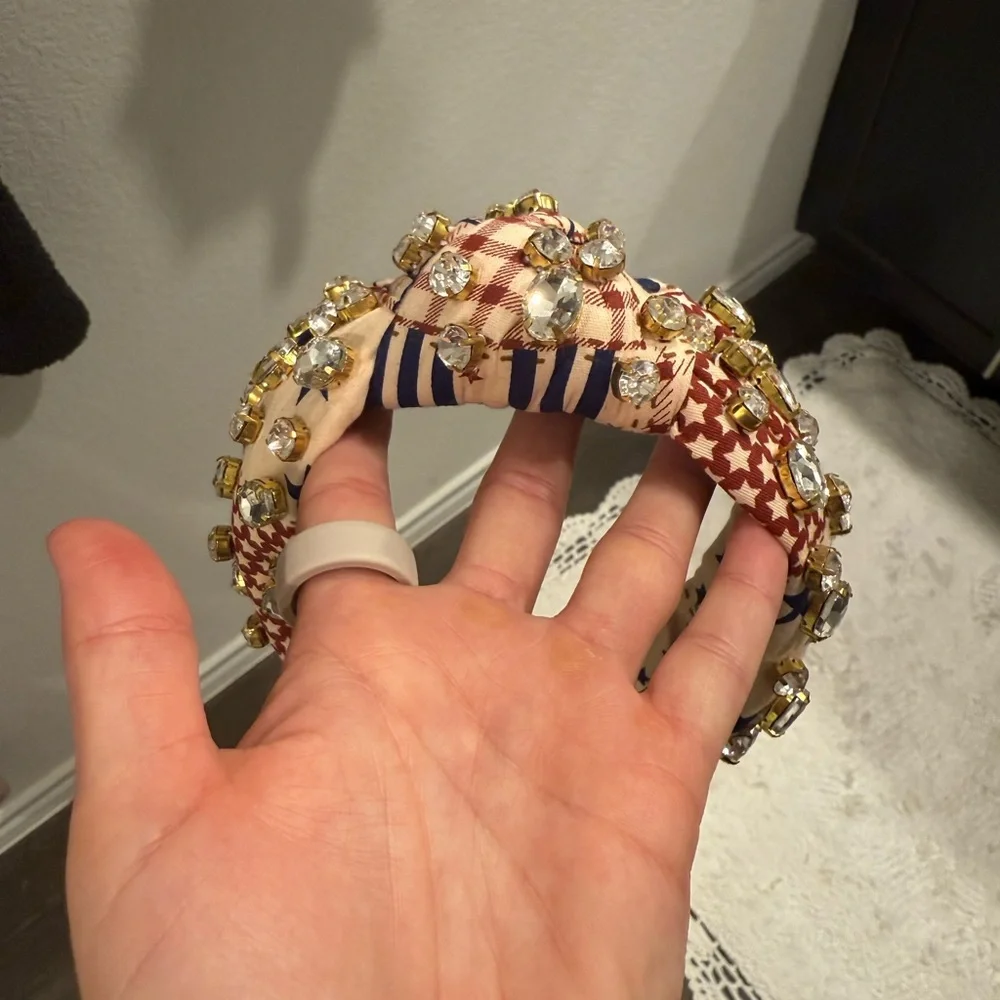 Lele Sadoughi Crystal Americana Knotted Headband - Picture 4 of 6